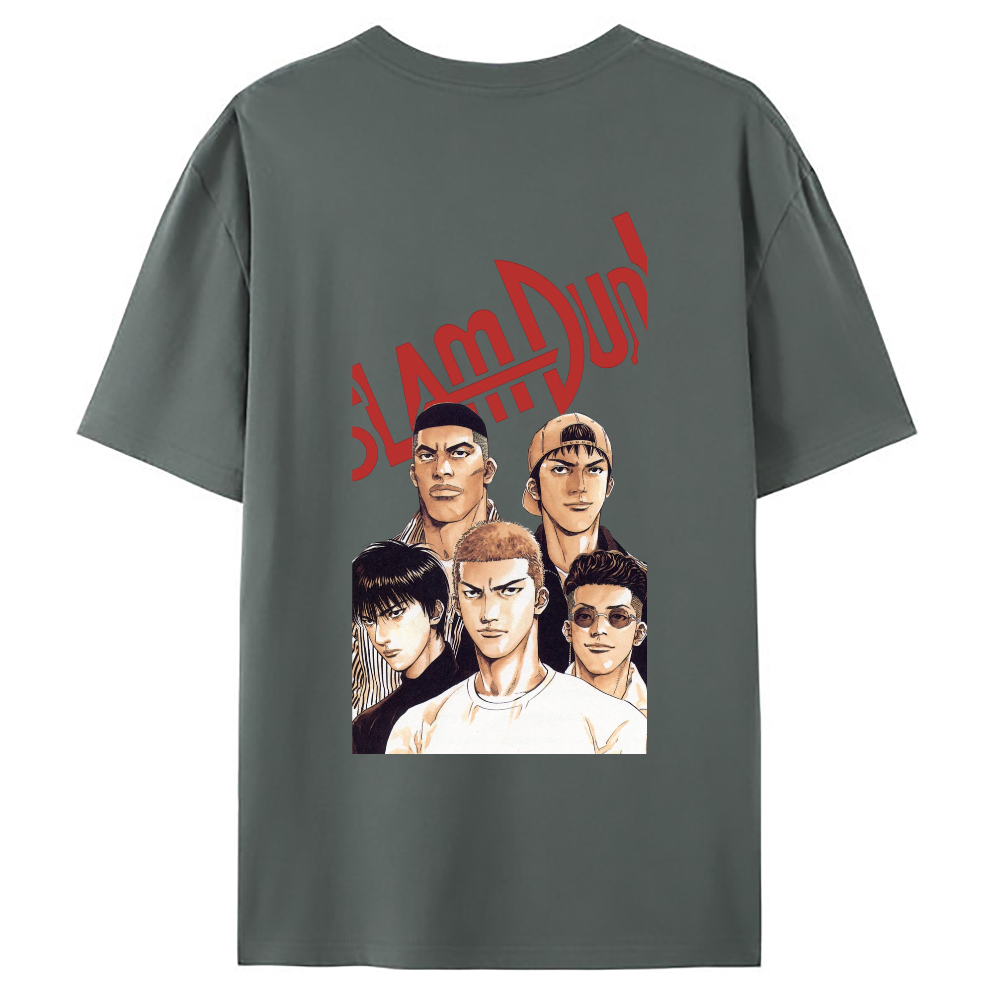 （画像用） SLAM DUNK／スラムダンク 綿100％ メンズ半袖Tシャツ（バックプリント） 通気性